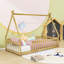 Twin Tent-Shaped Floor Bed With Guardrails-1694890501