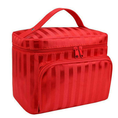 Trousse de toilette portative à maquillage imperméable à grande capacité avec miroir