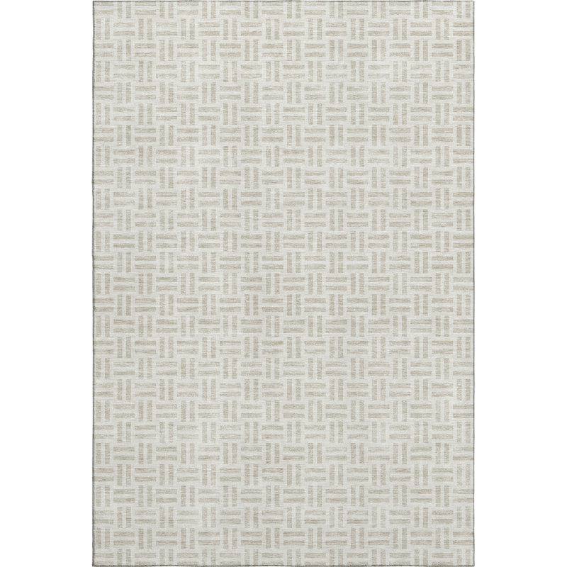 Premium Machine Washable Prisco Ivory Rug, Rectangle 3' x 5'