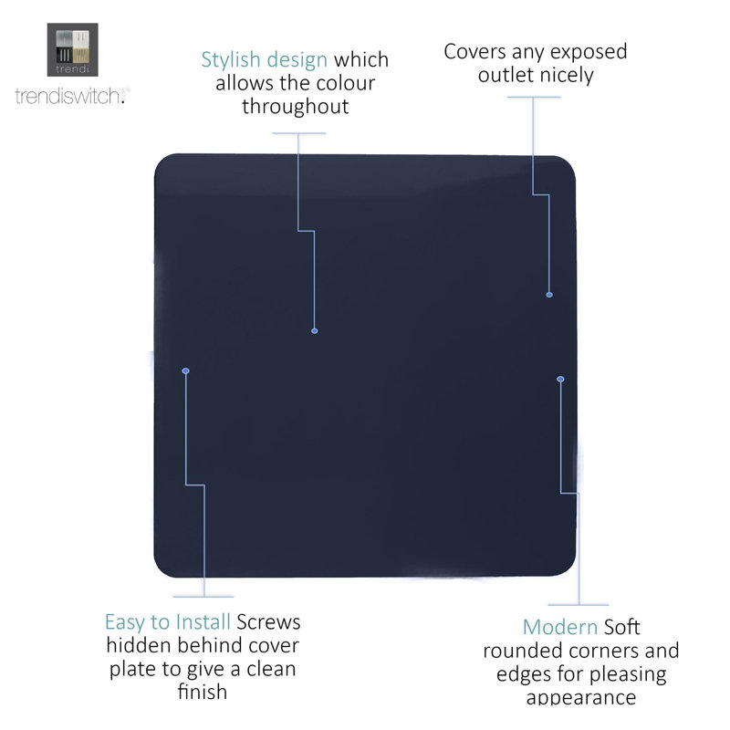 Trendi Switch Single Blanking Plate, Navy