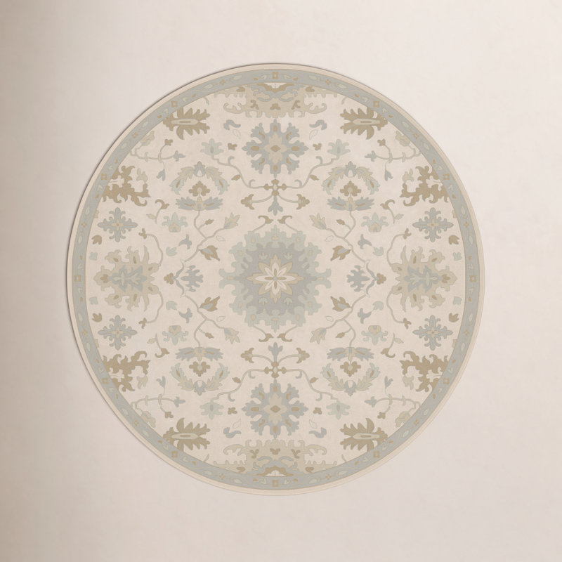 Arden Wool Floral Indoor Rug, Round 8'