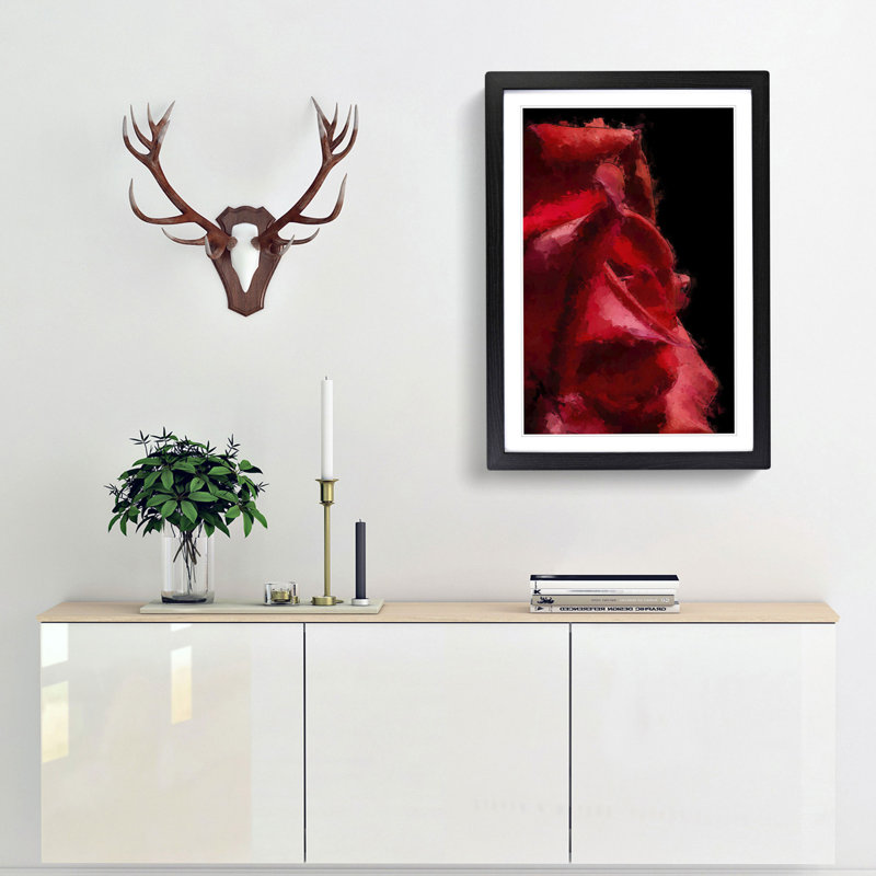 Petals of a Red Rose - Picture Frame Graphic Art Print, Black Framed, 36cm H x 27cm W x 2cm D