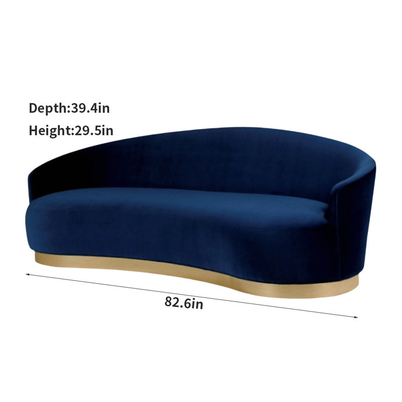 Canapé simple bleu foncé de 82,6 po