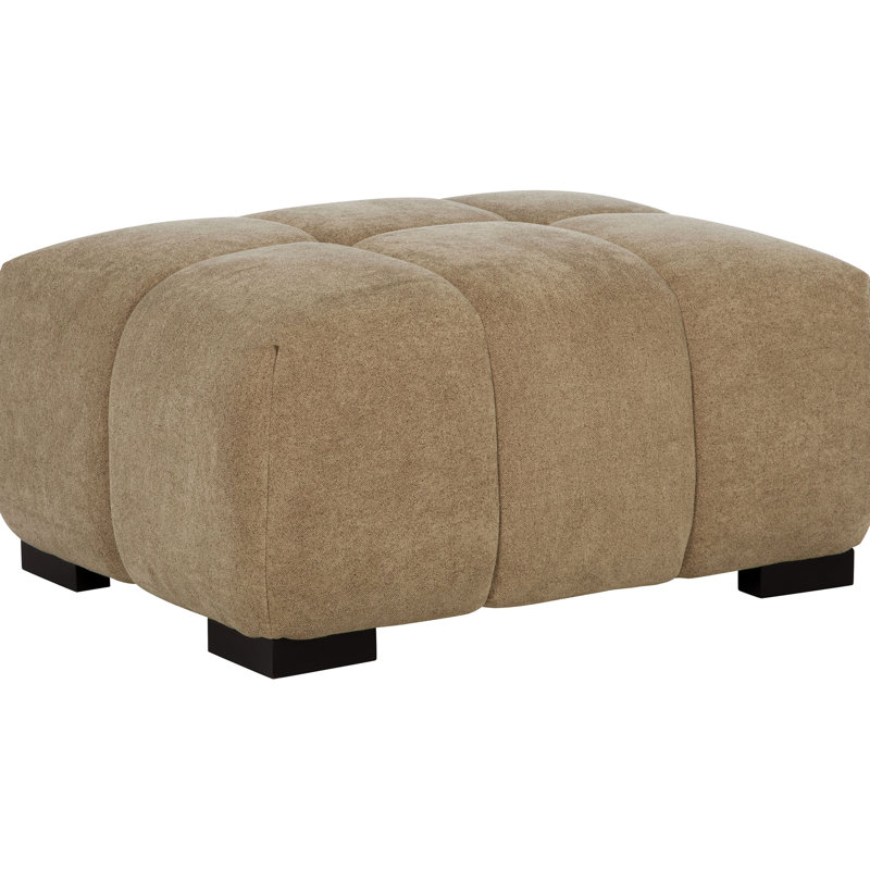 Chameau - Rectangle rembourré avec capitonnage surdimensionné, rembourrage en cascade pour une assise rembourrée de confort, finition rectangulaire lisse, capitonnage et touche élégante