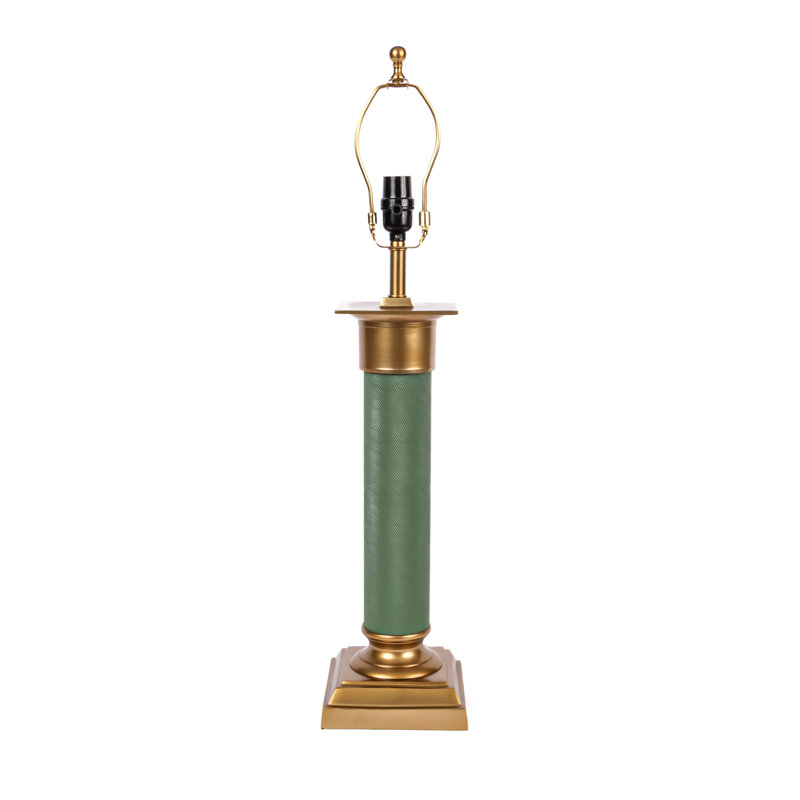 Lampe de table colonne en métal texturé, Vert
