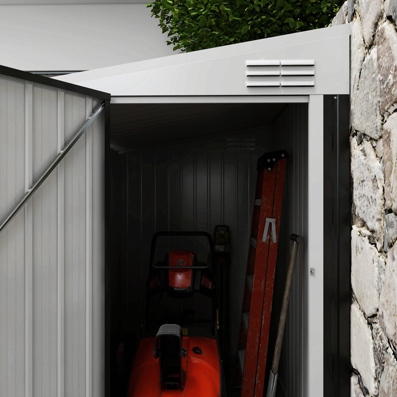 Remise d'extérieur avec verrou 4 pi x 6 pi, gris foncé, H 72,75 po x l 51,25 po x P 71,75 po, Gris foncé