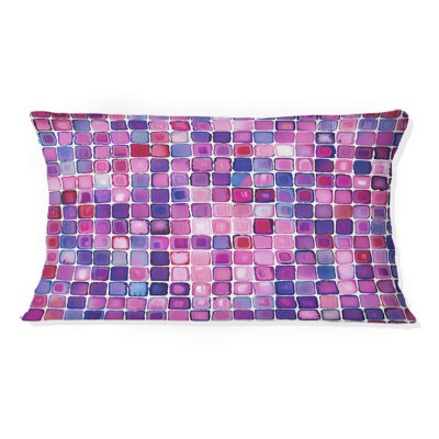 Coussin lombaire rose Mid-Century Mosaic Tiles III - Mid-Century