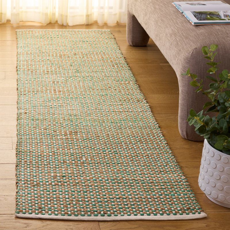Tapis uni en coton tissé à la main Cape Jute / Sisal Cape Cod, Tapis de couloir 2 pi 3 po x 8 pi