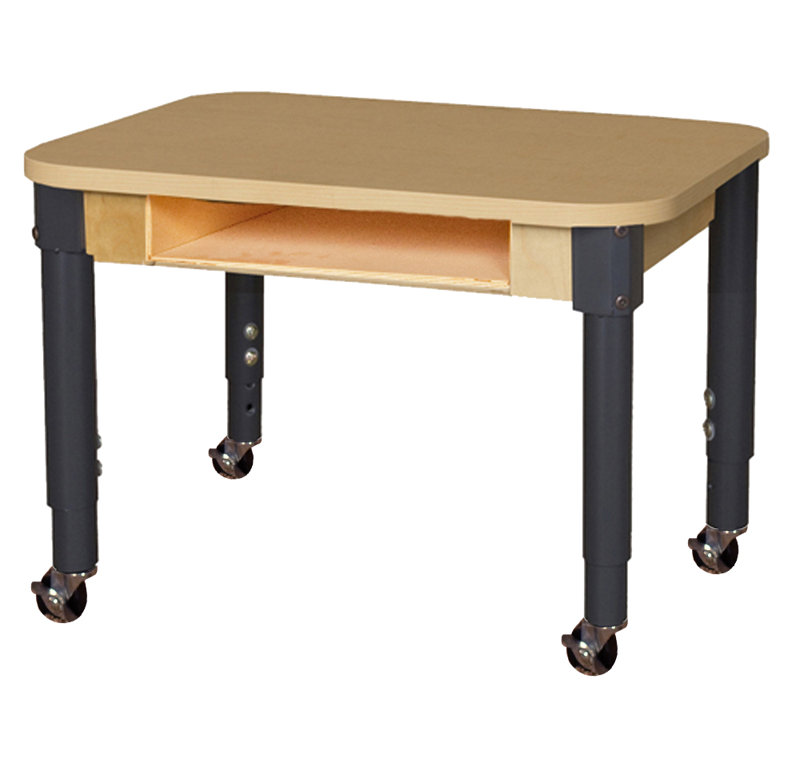 Bureau ouvert à hauteur ajustable, H 19 po x l 24 po x P 18 po, Noir