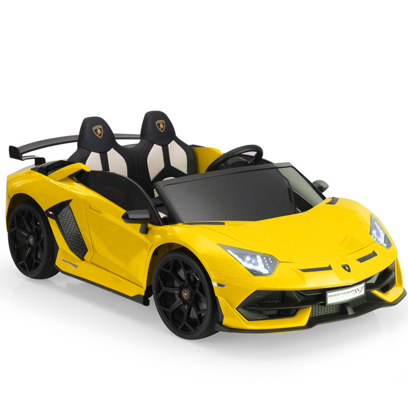 24V Yellow Lamborghini 2-Seater Battery Powered Ride-On Car
