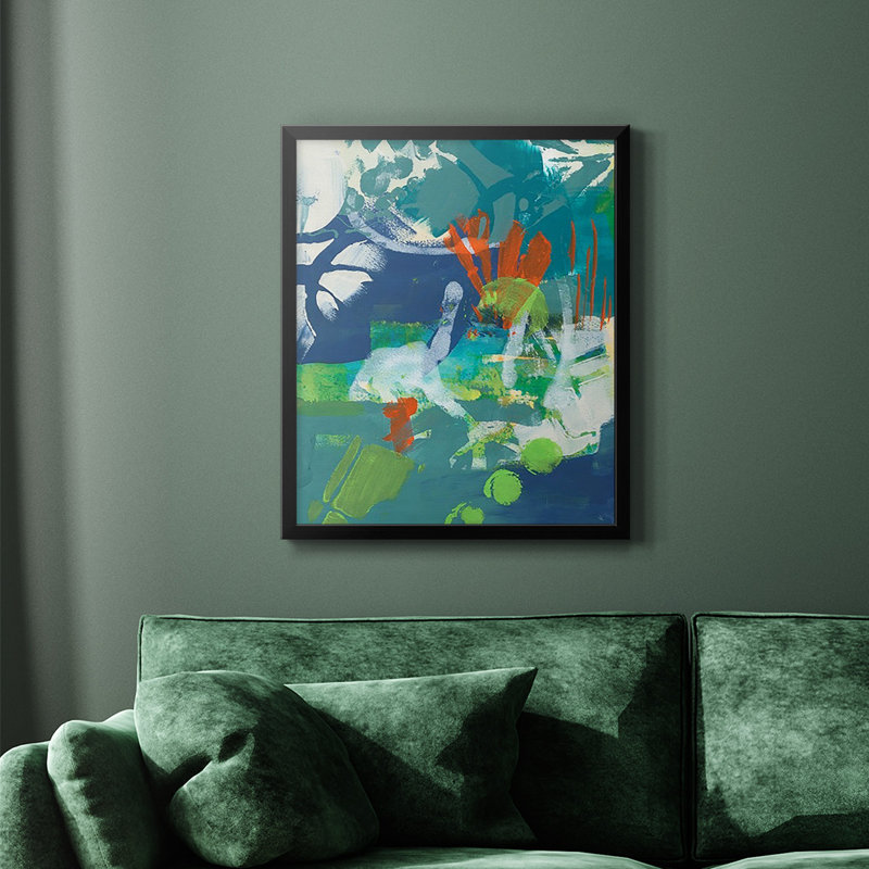 Toile encadrée de qualité supérieure Tropical prêt à accrocher, Cadre d'angle fermé noir, H 24 po x l 20 po