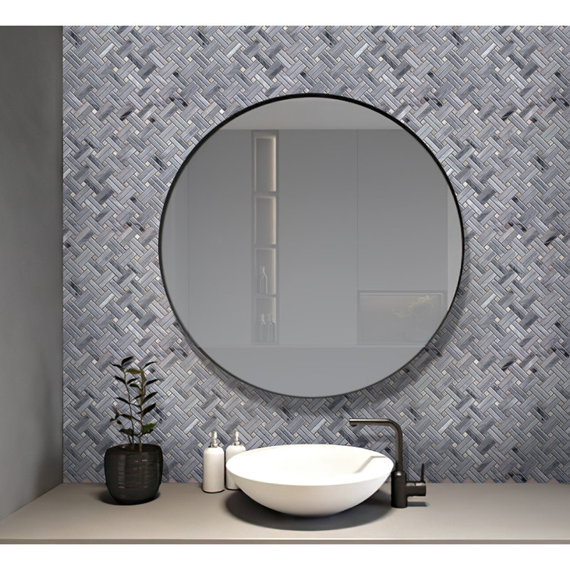 11.2" X 11.5" Doubleweave Marble Mosaic Tile