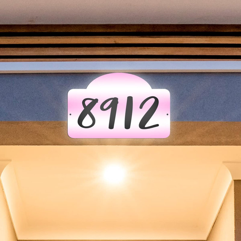Plaque d'adresse sur 1 ligne, Rose, Oui