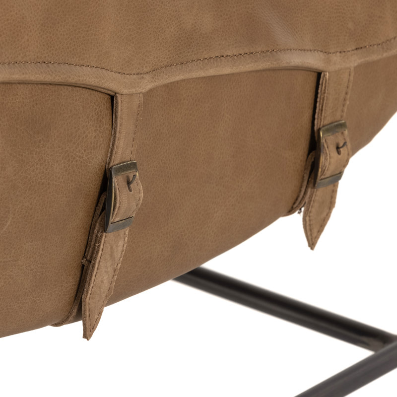 Taryn Slipcovered Side Chair, Gris Gunmetal, Palermo Drift Top Grain Leather