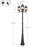 3-Light 85.43"in Matte Black Outdoor Post Light with Dusk to Dawn