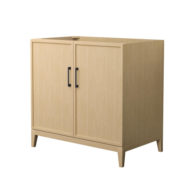 Elan 35'' W Single Bathroom Vanity Base, Tan/Matte Black