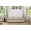 Queen Size Murphy Cabinet Bed with Folding Sofa,Built-in Storage Shelves and LED Light,Beige(ETA:2/17)