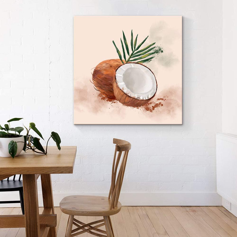 «Kitchen Food Beautiful Fruits Coconut» sur toile, H 12 po x l 12 po x P 1,5 po