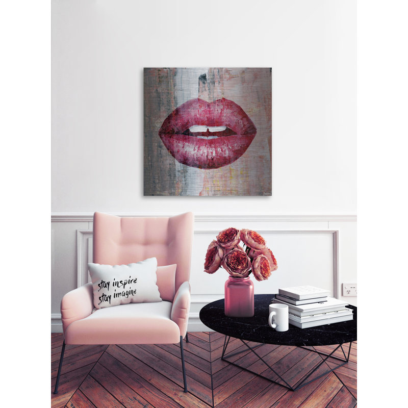 «Fuller Lips», reproduction d'art sans cadre, H 12 po x l 12 po x P 1,5 po