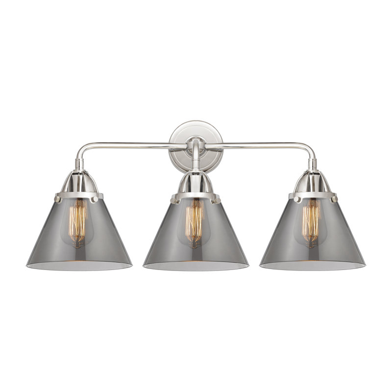 Shauna 3 - Light Vanity Light, Incandescent, Plated Smoke, Polished Chrome