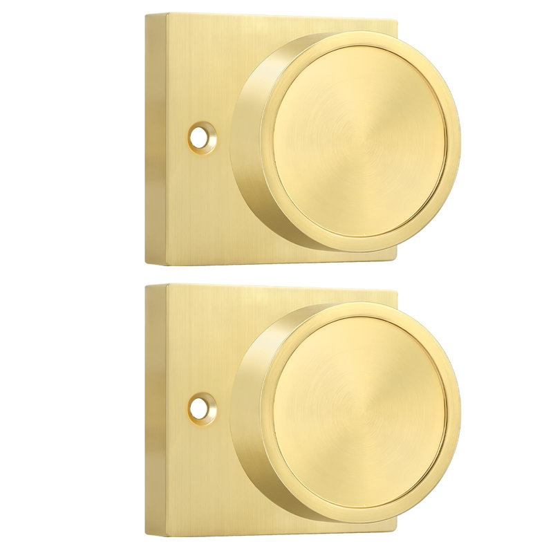 Faux boutons de porte dorés, bouton de porte intérieur sans rotation pour garde-manger, portes françaises et placards, 1 paquet / 2 pièces