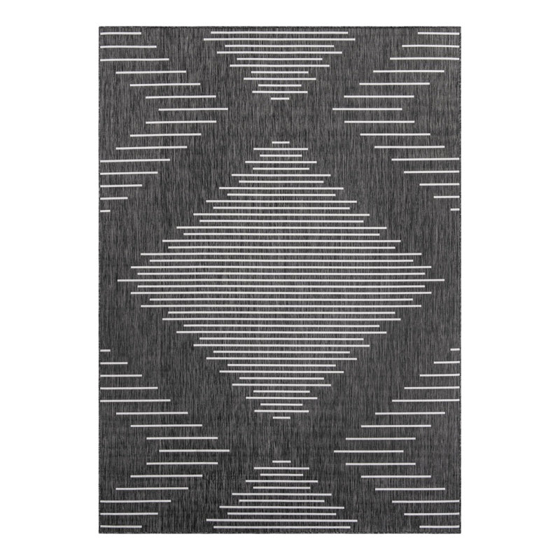 Striped Indoor / Outdoor Rug, Rectangle 4'1" x 6'1"