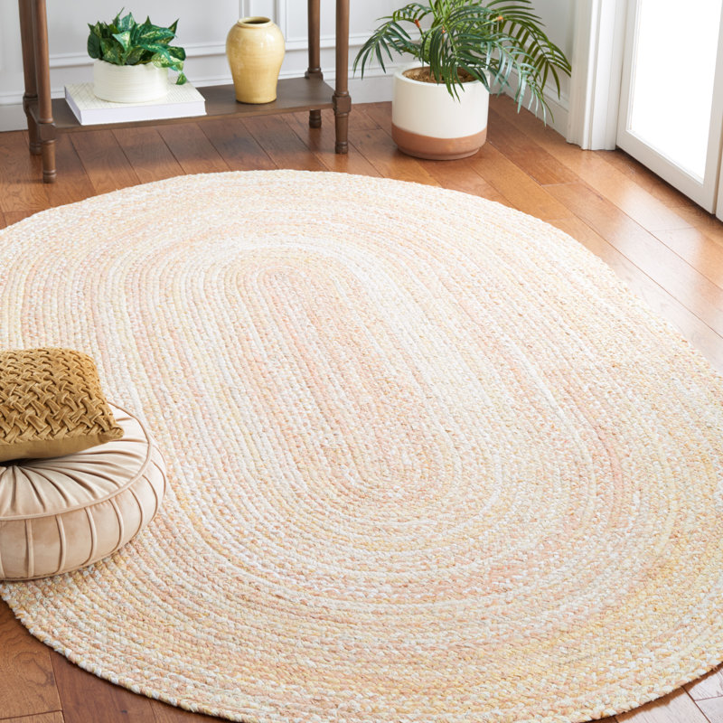Cotton Hand Woven Area Rug, Oval 152 x 244 cm