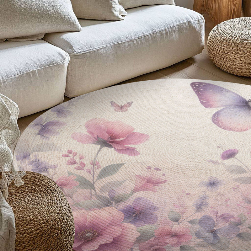 Tapis tressé Garden Wings, Rond 5 pi