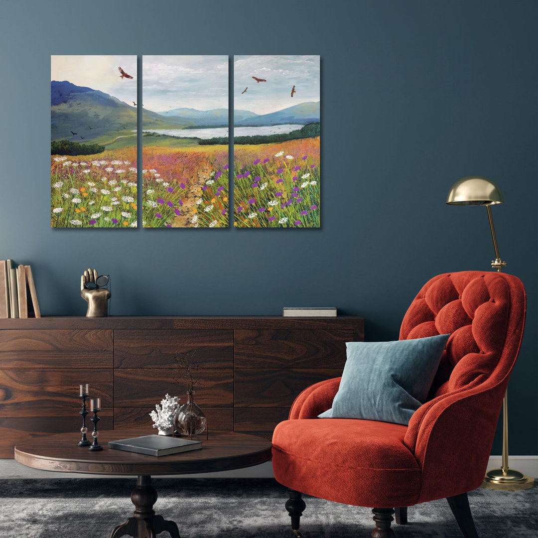 Rotmilane über Loch Tulla von Jo Grundy - Giclée auf Leinwand ohne Rahmen