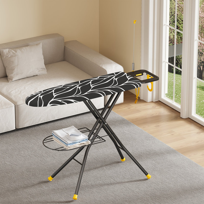 Planche à repasser pliable 13 po x 43 po avec hauteur réglable, planche à repasser standard en métal, support pour fer et support à vêtements