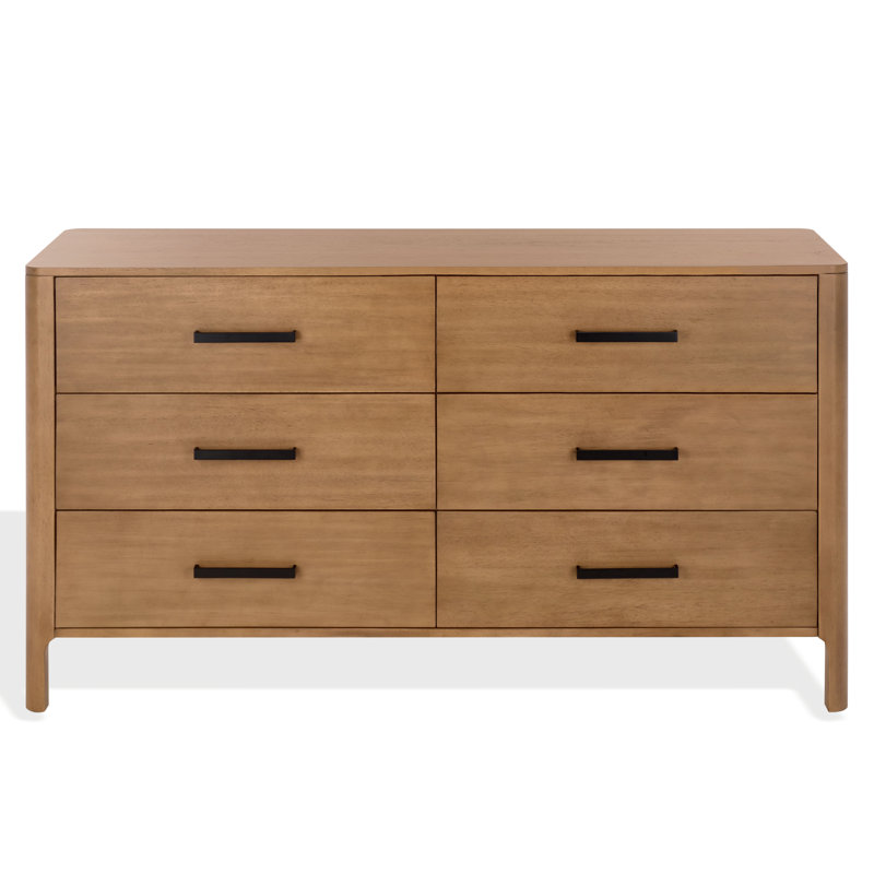 Commode 6 tiroirs Neyla Abbiava, Naturel/noir
