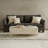 Joanie Coffee Table | 45" Rectangular Biscotti White Handcrafted Mango Wood | Solid Asymmetric Base
