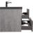 Modern 42" Bathroom Vanity Sink, Grey Cabinet. Quartz Sand Basin And Convenient Soft Close Feature In With Storage. Easy Drawers