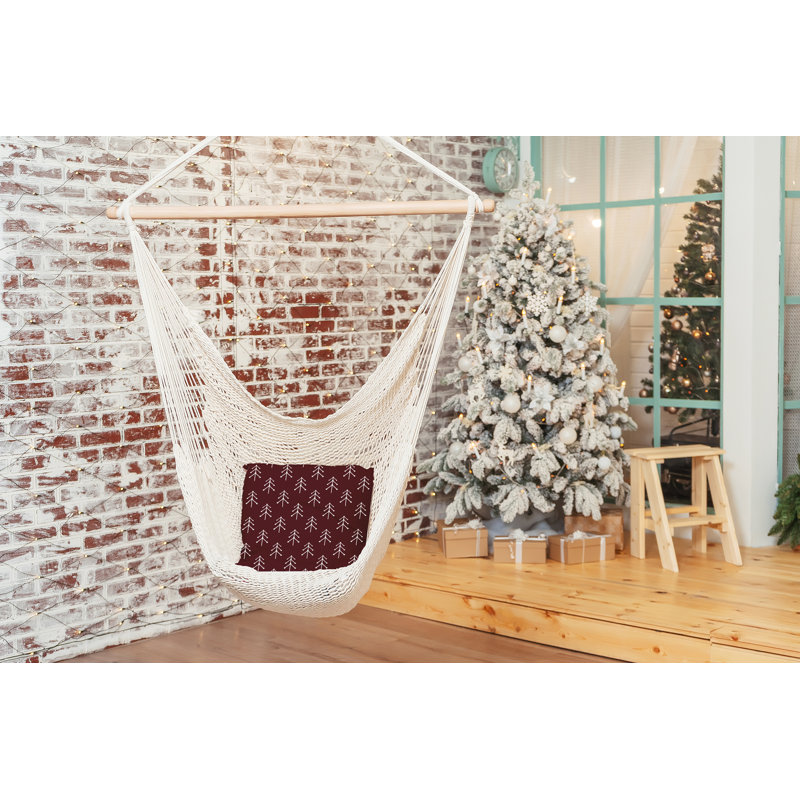Coussin décoratif intérieur / extérieur Holiday Cheer, 18 po x 18 po, Noël bourgogne