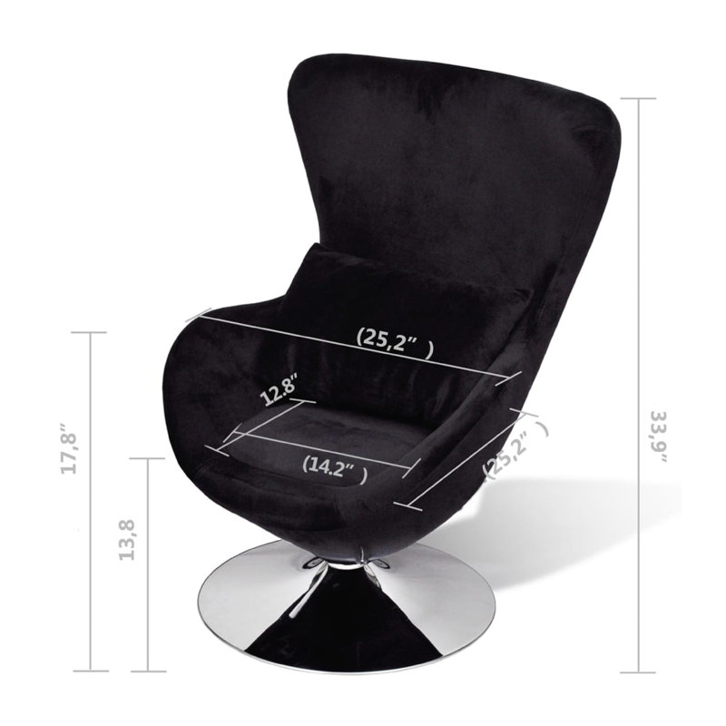 Fauteuil pivotant rétro, noir, base pivotante argentée