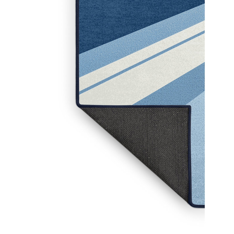 Tapis bleu doux et moelleux Endymion Cross Countrying, 8 x 12
