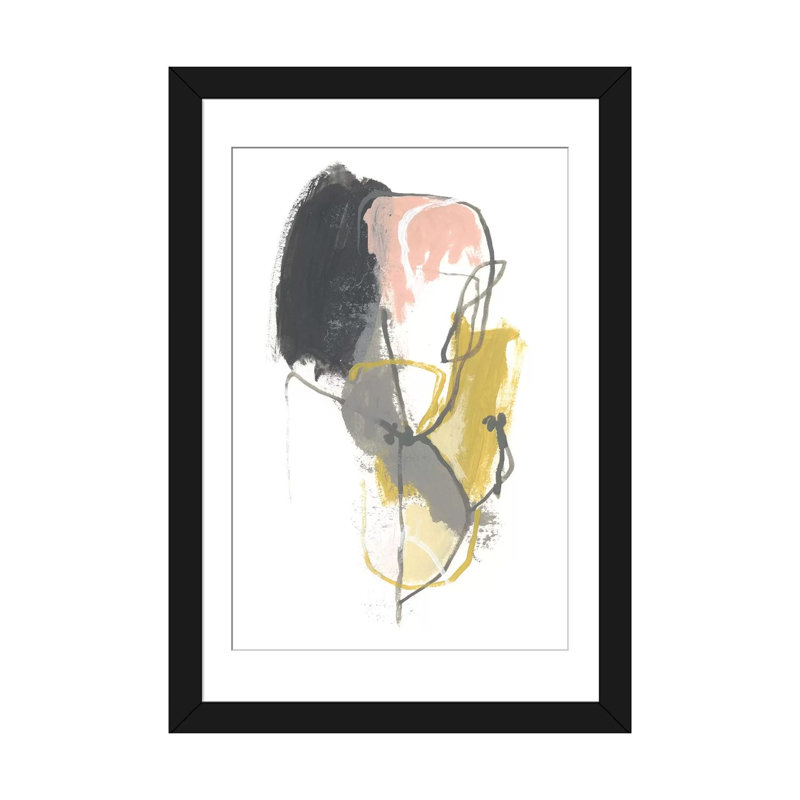« sismique breakdown ii », impression sur toile, Papier d'art encadré noir, H 24 po x l 16 po x P 1 po, Blanc