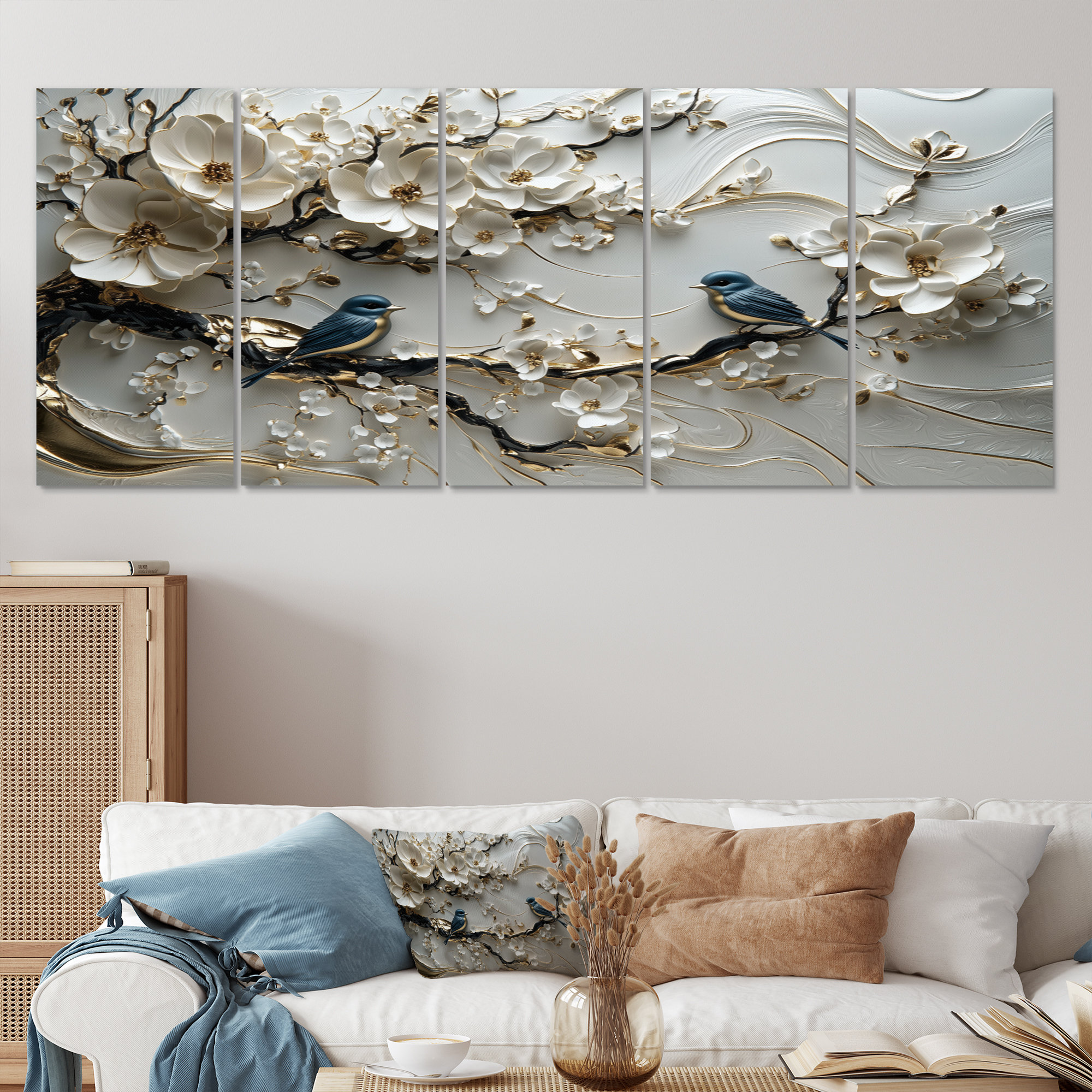 Lark Manor™ Birds Love Under A Gold White Orchid Tree Garden VI ...