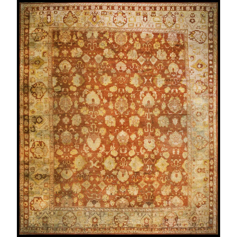 Tapis Oushak turc antique à grande échelle