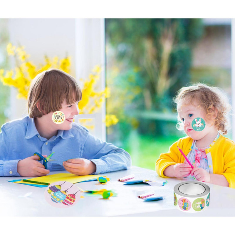 500 pièces, autocollants de Pâques, autocollants de lapin, œufs mignons, autocollants pour enfants, joyeuses Pâques, fournitures de fête, décorations-cadeaux