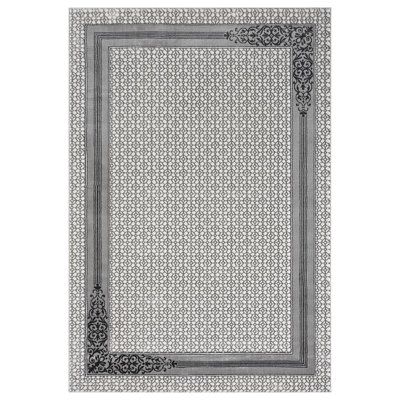 Modern Frame Border Abstract Rug Contemporary 9X12 Area Rug For Living Room Carpet