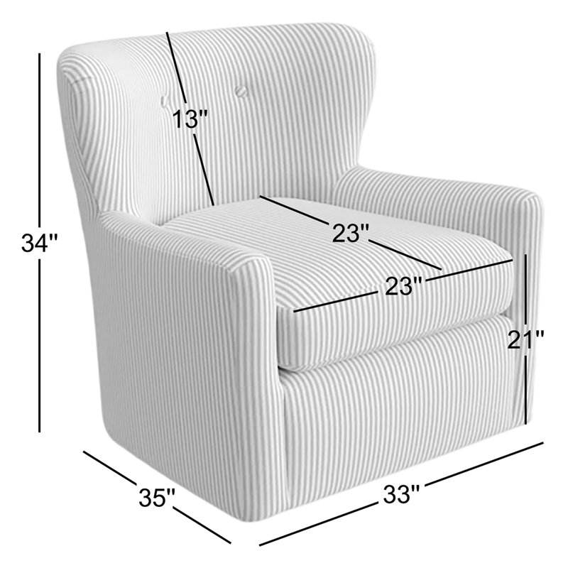 Fauteuil oscillant pivotant Bendigo, Rayures tissées croisière à la dérive