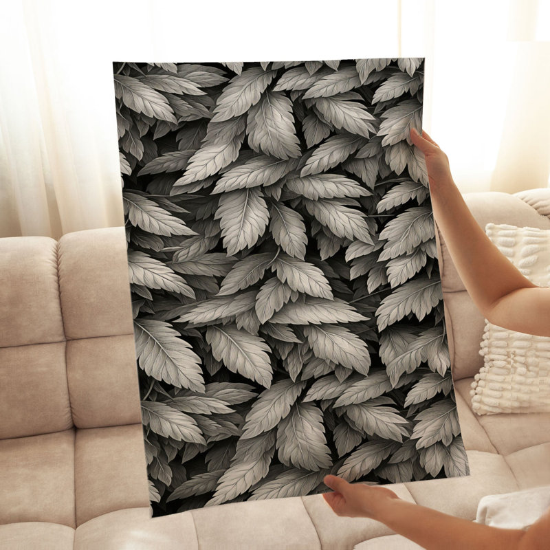 «Botanical Botanical», reproduction d'art moderne sans cadre noir et blanc, H 14 po x l 11 po