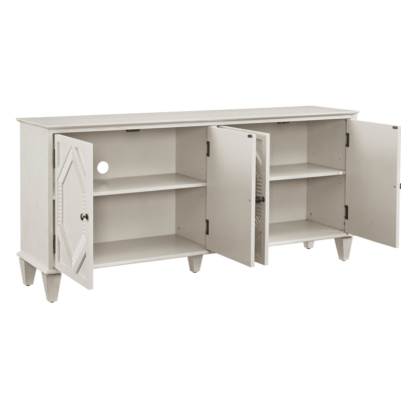 Buffet 65,5 po Mid Century, Antique White