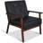 Mid-Century Retro Modern Accent Chair Wooden Arm Upholstered Tufted Back Lounge Chairs Seat Size 24.4" 18.3" (Deep) (Square Leg Black)-834688735