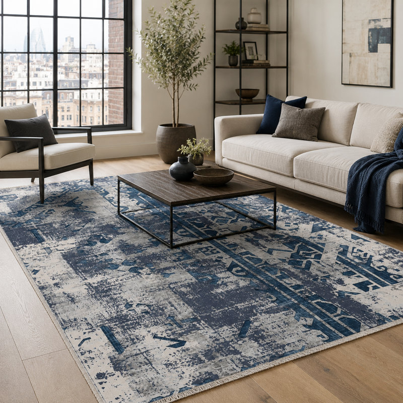 Geometric Cotton and Chenille Flatweave Area Rug, 200 cm round