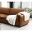 Modulaire en cuir fleur avec siège en mousse et pieds en bois de frêne