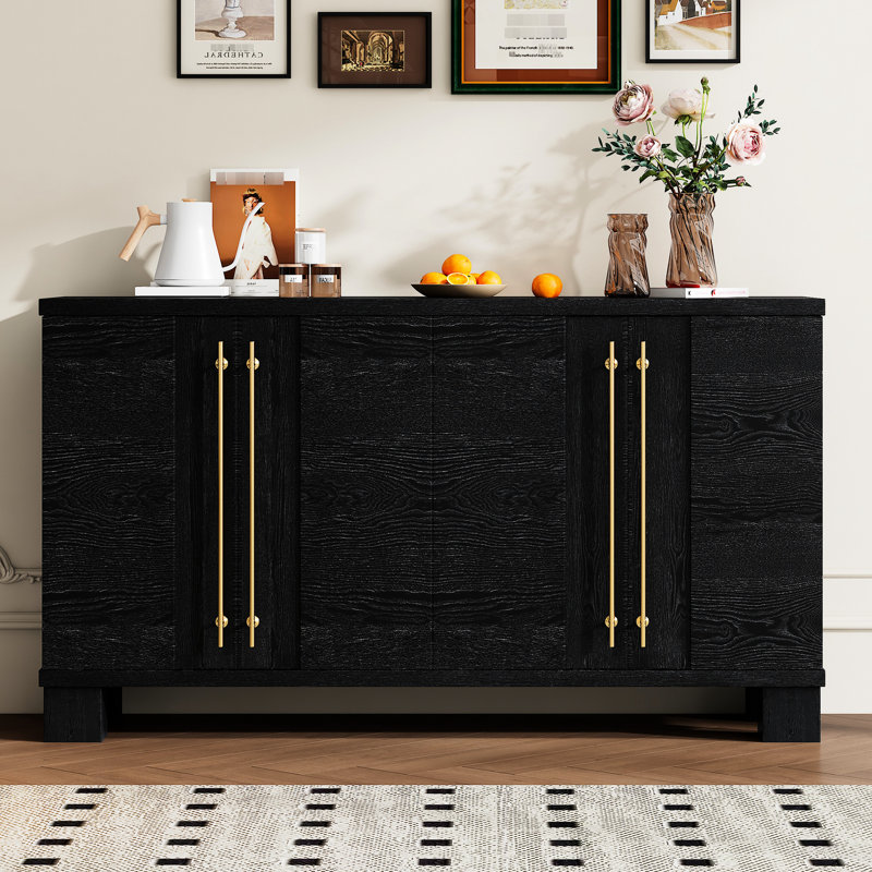 Black Sideboard With A Frame And Adjustable Shelves Large Storage In Framework