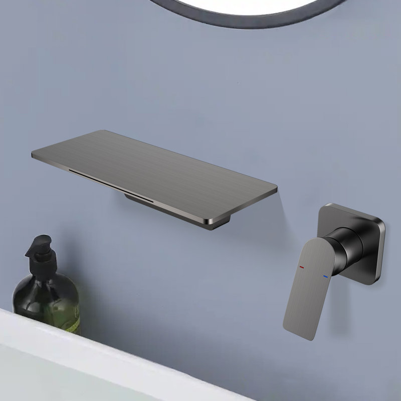 Single Handle Wall Mounted Bathroom Faucet, Gun Metal