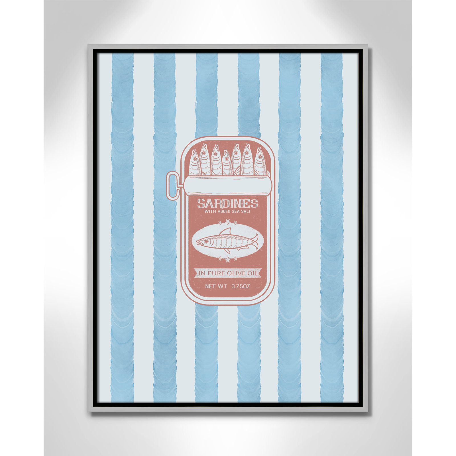 Salty Sardines Print by Marcus Prime, 19.5'' W x 25.5'' H, Silver Floater